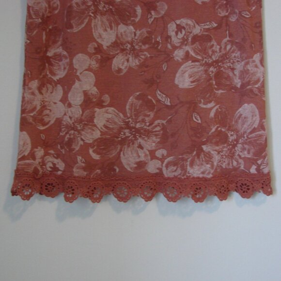 Crochet Lace Floral Tank Top Italy Soft Pink Salmon Boho Flowy Loose Size Small - Picture 13 of 13